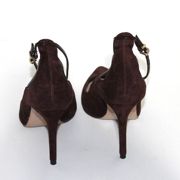 Reiss Brown Suede Pointed Toe Stiletto High Heels Size 8.5 - Picture 4 of 7